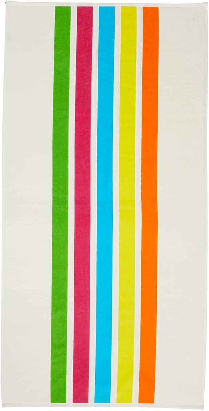 Loon & Lake Luxury Beach Towels Set of 2 - Retro Stripes | 2 Pack 30" x 60" | Crafted from 100% Combed Cotton | Ultra Plush & Super Soft | Retro Collection 1984