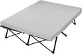 CYMULA Camping Cot Mattress 2in Memory Foam Sleeping Pad,Soft Warm Non-Slip Camping Mattress Topper with Retaining for Adults,Portable Roll up Pad for Travel（only Mattress）