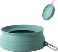 SLSON Spill Proof Dog Water Bowl for Cars,Collapsible No Splash Dog Travel Bowls Integrated Molding Portable Pet Bowl for Vehicle Road Trip Truck,RV,SUV,Boat Accessories (Morandi Green)