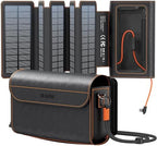 BLAVOR Portable Foldable Solar Charging Pack with Built-in USB-C Cable & Crossbody Lanyard, Plus Solar Charger Power Bank 10,000mAh, 20W PD, Waterproof for Outdoor Camping Hiking Backpacking