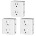 Outlet Extender, HICITY Multi Plug Outlet with 6 Electrical Outlets Adapter, 3-Prong Wall Outlet Tap for Cruise Ship Home Office Dorm, White (3 Pack)