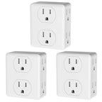 Outlet Extender, HICITY Multi Plug Outlet with 6 Electrical Outlets Adapter, 3-Prong Wall Outlet Tap for Cruise Ship Home Office Dorm, White (3 Pack)