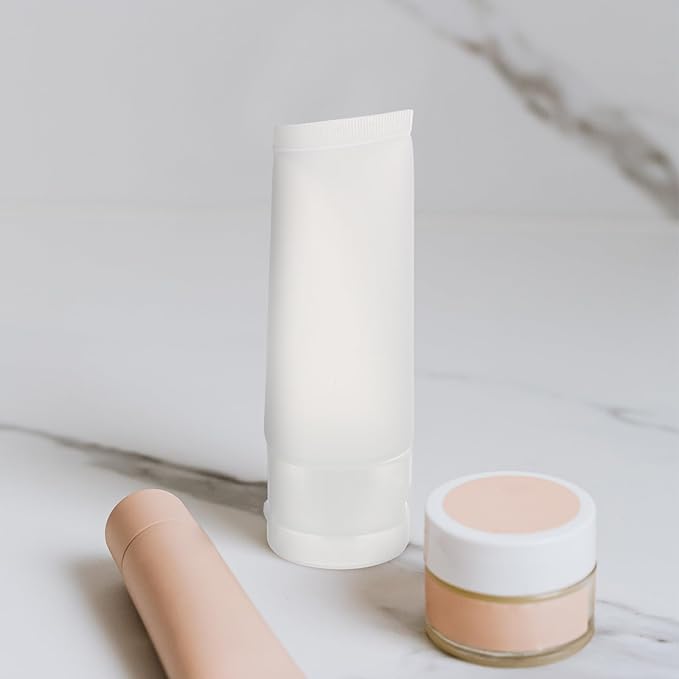 12pcs 30ml Refillable Cosmetic Squeeze Tubes Matte Flip Cap Bottles for Travel Lotion Sample Containers Portable Makeup Dispensers