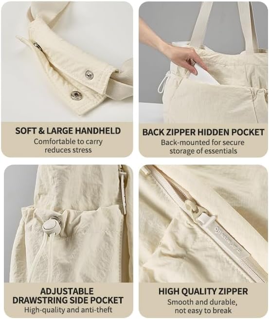 Gym Tote Bag for Women, Lightweight Yoga Mat Bag with Wet Dry Storage Pocket & Multi Pockets
