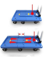 Foldable Push Hand Cart Folding Platform Truck Plastic Push Cart Heavy Duty Portable Trolley with Retractable Assis for Luggage Travel Moving Office Dolly Cart (Color : M