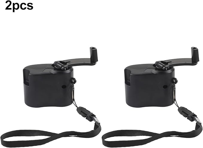 Manual Hand Crank USB for CHARGER Generator, Portable Power Bank for Mobile Phones and Digital Devices, Compact Dynamo Charging Kit for Travel, Camping, and Outdoor Survival (2-Pack)