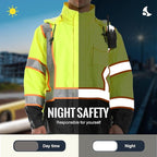 SKSAFETY Hi Vis Safety Rain Jacket for Men, Construction Work Rain Gear Heavy Duty Class 3 Rain Coat Waterproof Lightweight