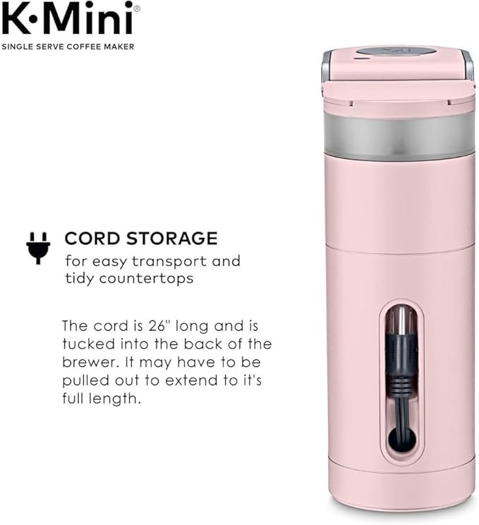 Keurig K-Mini Single Serve Coffee Maker with 6-12Oz Cup Sizes, Quick Brewing, and Removable Drip Tray (Dusty Rose, Renewed)