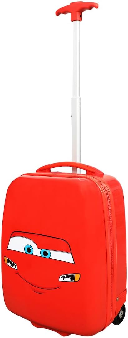 Bioworld Cars Lightning McQueen Big Face 16.5" Toddler Two-Wheel Carry On Luggage