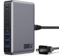 USB C Charger 300W USB C Charger Block,Upgraded GaN IV 8-Port Fast Charging Station Hub,PD 100W Laptop Charging Adapter Compatible with MacBook Pro/Air,DELL,Steam Deck,iPhone 16/15/14,Galaxy S23/22