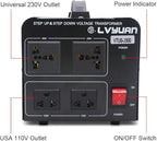 Cantonape Voltage Transformer Converter 2000 Watt Step Up/Down Convert from 110-120 Volt to 220-240 Volt and from 220-240 Volt to 110-120 Volt with 2 US Outlets, 2 Universal Outlets