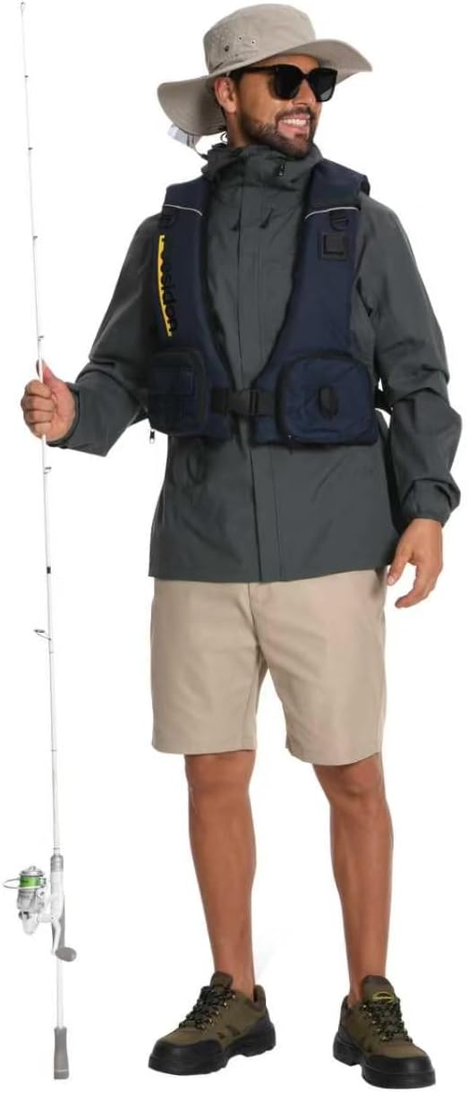 Adjustable Lightweight Breathable Water Safety Life Jacket | Classic Unisex Design | Multi-Functional Dual Storage Pockets | Suitable for Various Water Activities