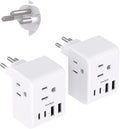 2 Pack Switzerland Travel Plug Adapter, Type J Power Adaptor with 3 Outlets 4 USB Charging Ports(2 USB C), Swiss Outlet Adapter Travel Plug for US to Switzerland, Liechtenstein, Rwanda