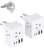2 Pack Switzerland Travel Plug Adapter, Type J Power Adaptor with 3 Outlets 4 USB Charging Ports(2 USB C), Swiss Outlet Adapter Travel Plug for US to Switzerland, Liechtenstein, Rwanda