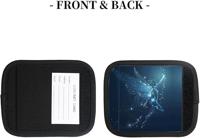Abstract Blue Girl 2 Pack Luggage Handle Wrap Set of Neoprene Luggage Tags for Suitcases Bag Strap Wrap Cover Travel Airplane Accessories Covers Markers Sleeve Grips Identifiers Cruise
