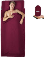 Frelaxy Sleeping Bag Liner, XL Travel Sheet & Camping Sheet for Backpacking, Hotel, Hostels & Traveling, Comfy & Easy Care, Full-Length Zipper/No Zipper, 4 Seasons Warm Cold Weather