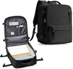WONHOX Travel Backpack Women,Carry On Backpack Flight Approved 18x14x8 inches Bag Spirit Airlines Personal ltem,College Sports Hiking Rucksack Waterproof Casual Daypack Laptop Blackpack Men,Black