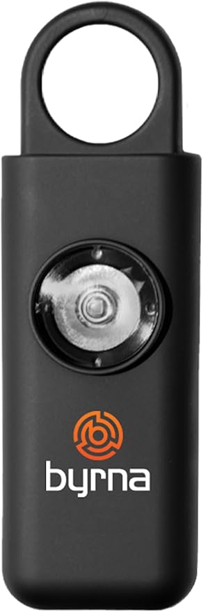 Byrna Banshee Personal Safety Alarm - 130 dB Loud Military Grade Self Defense Emergency Keychain Siren Device with LED Strobe Alert Light for Women, Men, Children, Elderly, Hikers and Runners (Black)