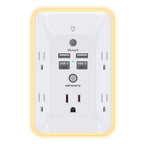 Multi Plug Outlet, HANYCONY Outlet Extender with 4 USB Ports (2 USB C) and Night Light, 1050J Surge Protector, Wall Mount, Outlet Splitter for Bathroom Kicthen Camper Dorm Room Essentials