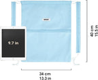 WANDF Drawstring Backpack Sports Gym Bag with Shoulder Pads Water Resistant String Bag Cinch Bag for Women Men (Light Blue)