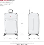 SWISSGEAR Sion Softside Expandable Spinner Luggage Durable Lightweight Travel Suitcase, Evergreen, Checked-Medium 25-Inch