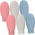 HEALLILY 6pcs 60ml Travel Shampoo and Lotion Containers Refillable Squeeze Bottles Leak-proof Cosmetic Cream Jars for Toiletries and Travel Toiletry Kits