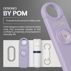 POM Personal Safety Alarm for Women – 130dB Loud Emergency Siren, USB-C Rechargeable with Bright LED Flashlight, Portable Keychain Design for Self Defense, Purse, Backpack & Travel (Lavender)