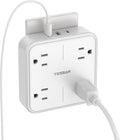 TESSAN Multi Plug Outlet Extender, Surge Protector Splitter with 3 USB (1 USB C Port) Wall Charger, Multiple Expander for Travel, Home, College Dorm Room, White