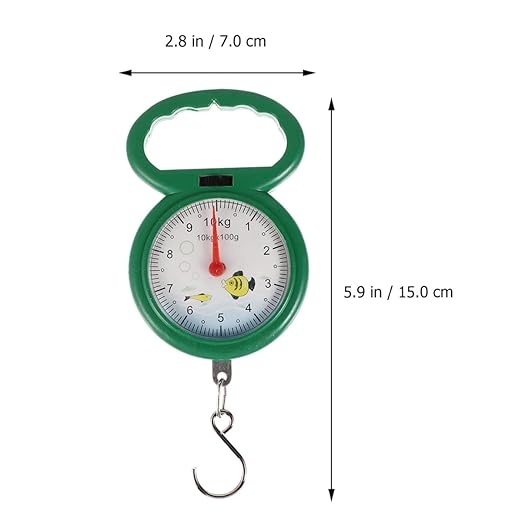 Operitacx 4pcs Portable Luggage Scales Handheld Spring Hook Plastic Weighing Scale for Travel Home Fishing with Compact Design and Lightweight Hook Random Color