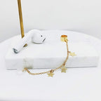 ZOSTLAND 1 Pair Creative Earphone Anti Lost Earring Clip Earclip Strap Wireless Earhook Earbud Ear Bud Holder Connector Compatible with Airpods 1/2/Pro/3 Beats Fit Pro Sony (Star Gold)