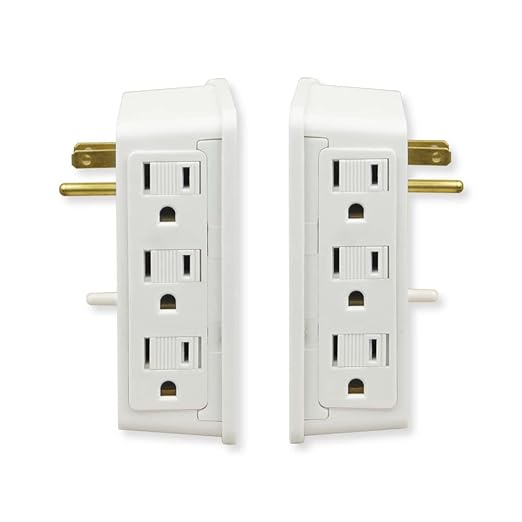 OSKOS 6 Wall Outlet Extender, 500J Surge Protected Current Tap, Sided outlets Splitter Multiple Outlet Wall Plug for Home Office Dorm Room, UL Listed