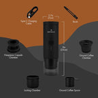 Electrical, Portable, Handheld Battery Operated Espresso Machine, Rechargeable (Includes Batteries), 20bar, Great For Travel, RV, Back Packing, Hiking, Camping, Or For The Office, Color: Black
