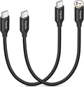 etguuds USB C to USB C Cable 1ft, 2-Pack 60W USBC to USBC Cord, Type C to C Charger Cable Fast Charging for iPhone 17 16 15 Pro Max Plus Air, Samsung Galaxy S25 S24 S23, for MacBook/iPad, Pixel