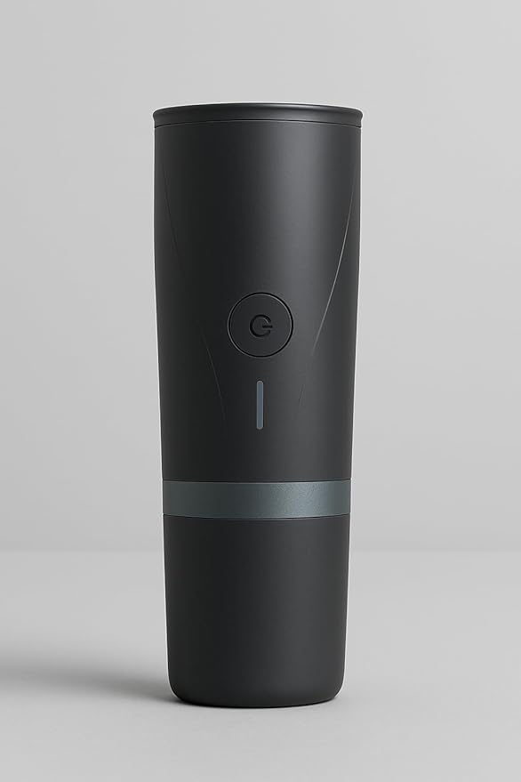 Portable Electric Coffee Maker, Black, Battery Powered, Single Serve, Travel Coffee Brewer with Carrying Case