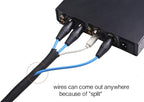 Alex Tech 10ft - 1.25 inch Cord Protector Wire Loom Tubing Cable Sleeve Split Sleeving for USB Cable Power Cord Audio Video Cable – Protect Cat from Chewing Cords - Black