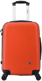 InUSA ROYAL Hardside Luggage with Ergonomic Handles | Spacious Travel Suitcase with Four Spinner Wheels and Studs | 20 Inch Hardside Carry-On Spinner Luggage | Orange