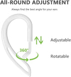 Ear Hook Compatible with AirPods Pro 3 2 1 Gen, YINVA Patented Multi-Dimensional Adjustable Ear Holder (White)