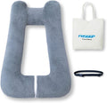 FHSGGP Travel Pillow Upgraded Version of Aircraft Travel Neck Pillow with Storage Bag, Sleep Pillows for Travel by Train, Car, or Plane, Supporting the Head and Body, Travel Pillow for Kids Grey