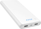 Portable Charger Power Bank 25,800mAh,5V/3A USB C in&Out Fast Phone Charging with Intelligent Smart IC,3 USB Port External Cell Phone Battery Pack Compatible with iPhone 17 16 15,Galaxy,Android-White