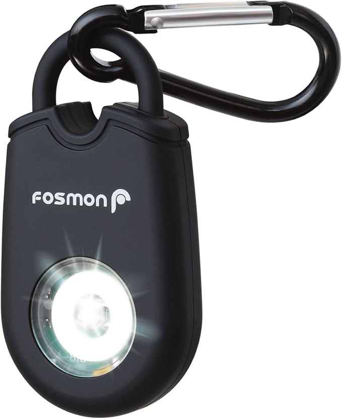 Fosmon Personal Alarm for Women, Self Defense Protection Keychain Safety Sound Siren 125DB with Strobe Light LED Flashlight Carabiner, SOS Emergency Security Alert Device for Kids Teenager Elderly Men