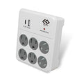 OSKOS 6 Outlets Wall Outlet with 2.4A USB Charger (1A1C), 1000J Surge Protector, Wall Tap, 15A/120V/1800W, Swivel Safety Cover, UL Listed