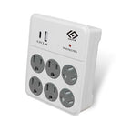 OSKOS 6 Outlets Wall Outlet with 2.4A USB Charger (1A1C), 1000J Surge Protector, Wall Tap, 15A/120V/1800W, Swivel Safety Cover, UL Listed
