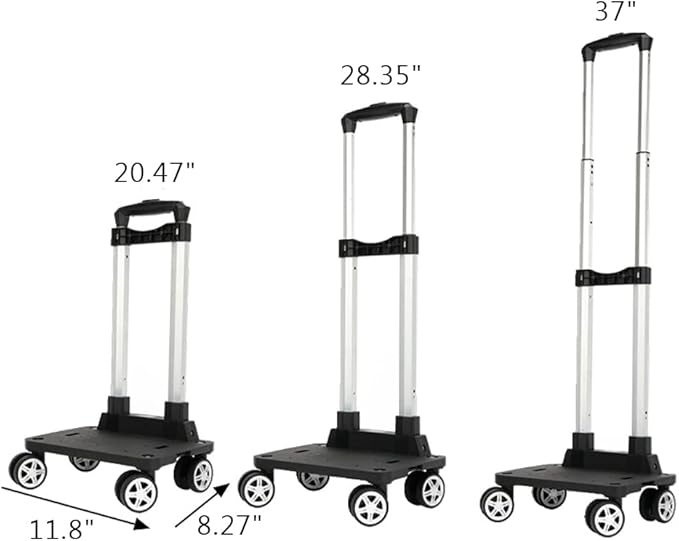 Backpack Trolley - 5 Wheels Folding Compact Lightweight Luggage Cart, Travel Trolley for Bags/Lunch Backpack/Golf Bag (5 Wheels)