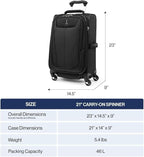 Travelpro Maxlite 5 Softside Expandable Luggage with 4 Spinner Wheels, Lightweight Suitcase, Men and Women, Burgundy, Carry-on 21-Inch