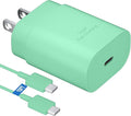 25W Super Fast Charging Cord Type C Block &10Ft USB C Android Phone Charger Cable for Samsung Galaxy S26 Ultra/S26/S26+/S25 Ultra/S25/24 Ultra/S24/S23 Ultra/S22 Ultra//Note 20/10,Green