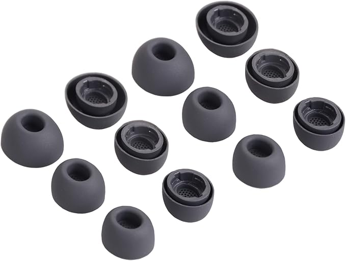 Replacement Silicone Eartips Earbuds Tips Set for Samsung Galaxy Buds 3 Pro Accessories Headphones Ear Tips,6 Pairs (3 Sizes S/M/L) (Gray)