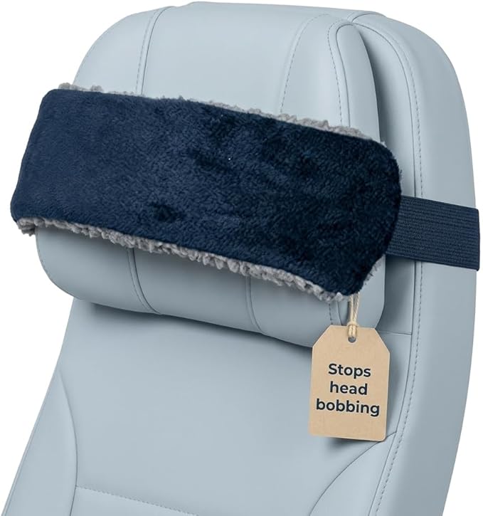 SeatSleeper Travel Pillow Alternative Stops Bobbing | Airplane Head Straps and Car Support Band | Great on Travel Upright | Super Comfy Neck Support | Small & Compact
