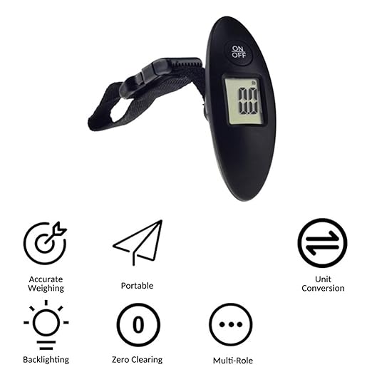 Luggage Weight Scale, 10pcs 40kg/100g Portable Luggage Scale High Precision Travel Digital Hanging Scales with Webbing Belt LCD Digital Electronic Luggage,for Travel