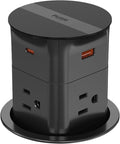 Pop up Outlet for Countertop,PD 20W USB C Fast Charging,3.15" Desk Grommet Power Station,4 Outlets,4-USB, Kitchen Island Pop Up Electrical Outlet, Office Recessed Power Supply,6ft Cord, Black