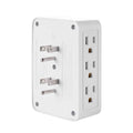 6 Outlet Wall Adapter, UL Listed 3-Prong Grounded Outlet to The Side, Wall Plug Side Access Adapter, 6 Way Outlet Extender Tap, White (1)